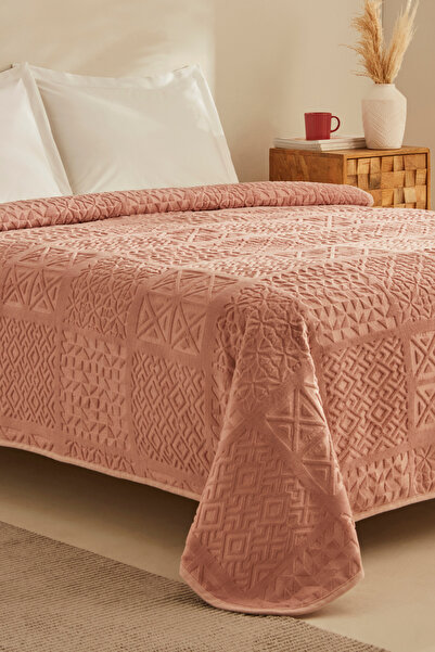 Karaca Home Rita Tek Kişilik Emboss Battaniye Pudra