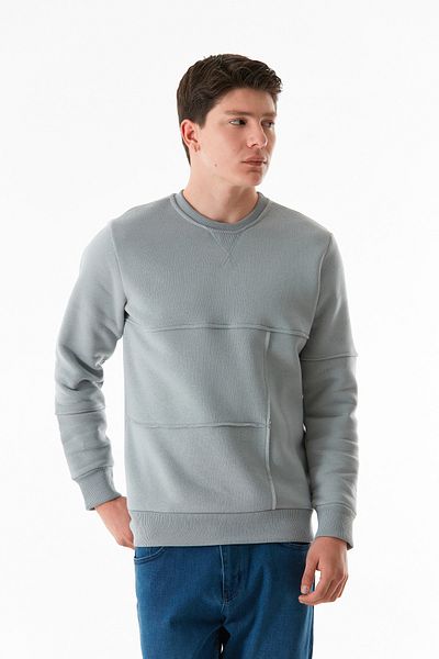 Fulla Moda Φούτερ με 3 κλωστές Basic Crew Neck