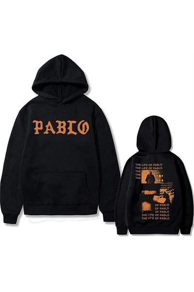 Köstebek Kanye West - The Life Of Pablo Μαύρο φούτερ με κουκούλα Unisex