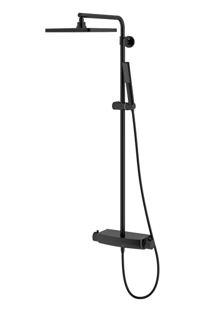 TESKA Mira Termostatik Iki Yönlü Duş Kolonu-full Siyah