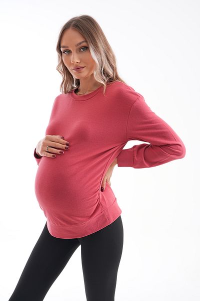 MEGHAN L.A Pomegranate Flower Maternity Cotton Stretchy Fabric Sweat