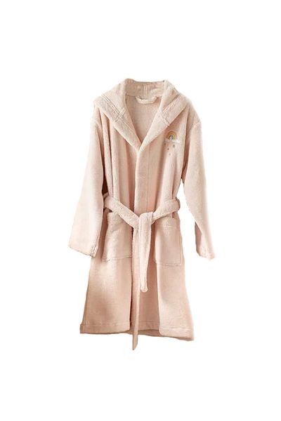 English Home Kinderbademantel, weicher Fleece-Bademantel mit Kapuze für Mädchen und Jungen, Frottee-Bademantel für Mädchen