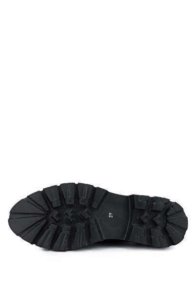 Tamer Tanca Women's Genuine Leather Black Patent Leather Casual Shoes