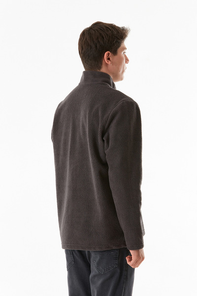 Fulla Moda Yarım Fermuarlı Dik Yaka Polar Sweatshirt