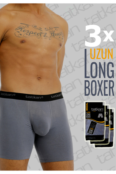 TATKAN BODYWEAR Tatkan - Uzun (LONG) Penye Modal Boxershort (3'LÜ)