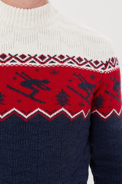 Tony Montana Ski Patterned Regular Fit Wool Sweater-T-5012