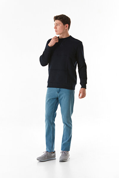 Fulla Moda 3 Thread Basic Crew Neck Sweatshirt