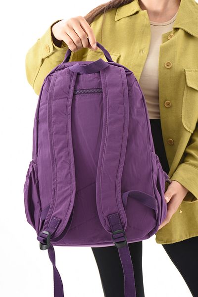 Fiyaka Eba-8803 Clinker Geantă de școală Rucsac Ieșire zilnică Sport Călătorii Vacanță Compartiment multiplu pentru laptop Mov
