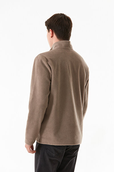 Fulla Moda Φούτερ από φλις γιακά με μισό φερμουάρ