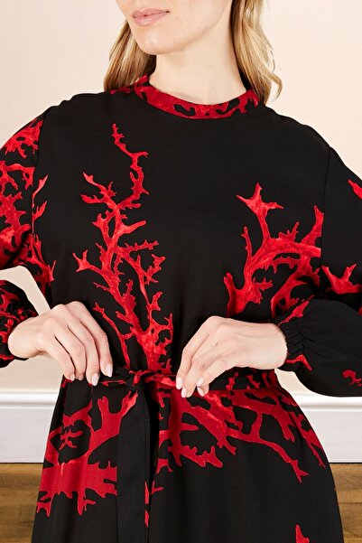 Ferace Dámské velké šaty s vysokým límečkem a plisované šaty z viskózové tkaniny hidžáb