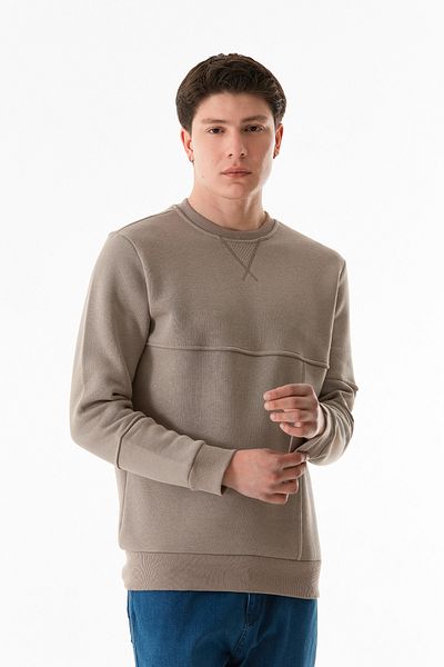 Fulla Moda Суичър с три нишки с кръгла яка