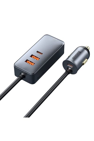 Baseus 2 USB 2 Type-C Baseus 120W PD Car Charger Quick Charger QC 3.0 PD 3.0 For iPhone 15 14 13 Samsung Ty