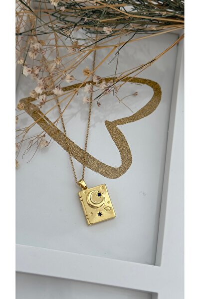 Brillo Çelik Açılabilir Kitap Kolye Dua ve Fotoğraf Koyulabilir