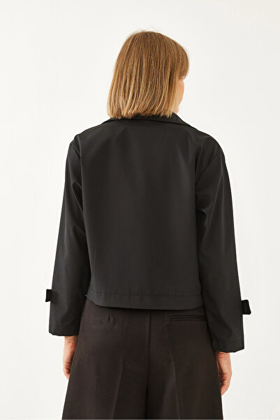 Bianco Lucci Women's Short Double Breasted Collar Jacket 60351067