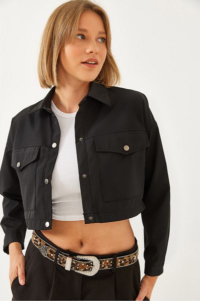 Bianco Lucci Women's Double Pocket Short Jacket 60351066