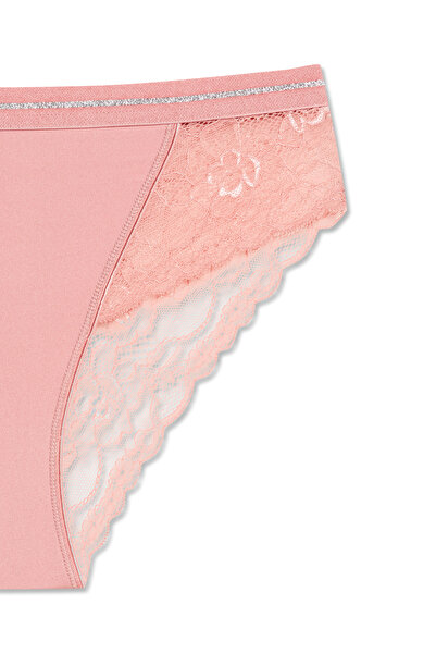 HNX Інтерлок мереживна деталізована талія з блискітками еластична трусики для жінок