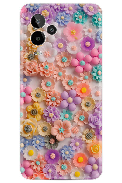 General Mobile 24 Pro Kılıf HD Resim Baskılı Rengarenk Papatyalar StKd -060