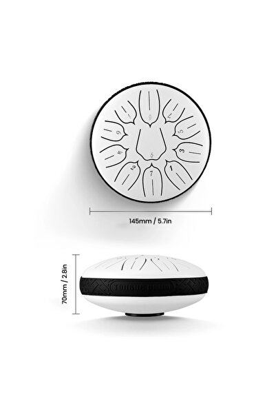 YENİTECH Motivasyon davulu handpan tongue drum ritim davulu eğitici yoga  müzik aleti 6 Inc 8 Ses Ton