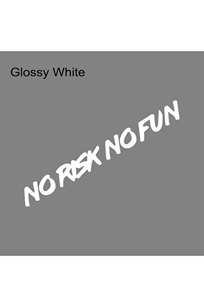 Choice 22x2.4 سم قطعتان أبيض لامع 22x2.4 سم ملصق سيارة بدون مخاطرة بدون متعة ...