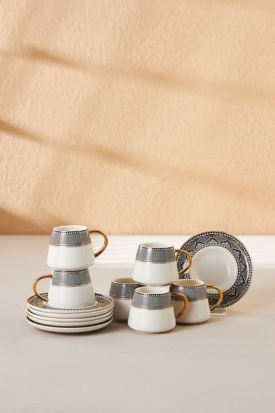 Karaca Globe Σετ Κλασικό Φλιτζάνι Καφέ για 6 Άτομα 80 ml