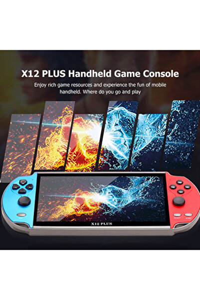 ALLOYSEED X12 PLUS/X12 El Oyun Konsolu 7.1/5.1 inç HD Ekran Taşınabilir Retro Video Oyun Oynatıcısı Yapı...