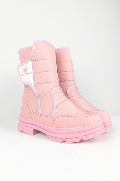 Zerenyus Daily Thermal Αντιολισθητική Σόλα Velcro Γυναικείες/Κοριτσίστικες ροζ μπότες χιονιού