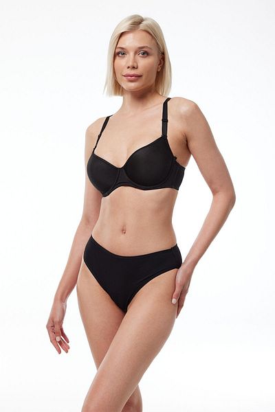 Malabadi حمالة صدر نسائية سوداء كبيرة الحجم غير مملوءة 814 - تغطية Underwire