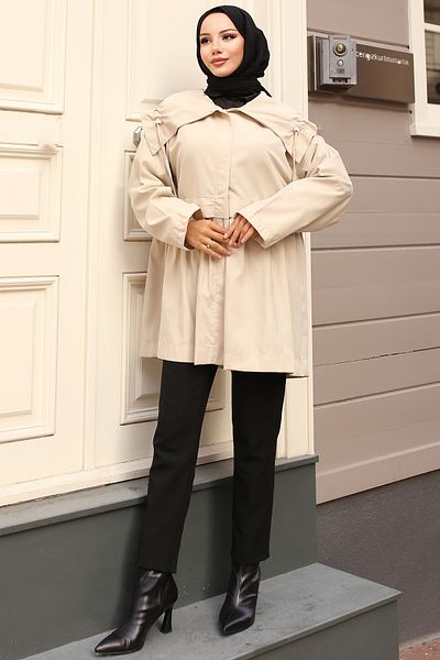 giyze Καμπαρντίνα με γιακά Stone Color 61653