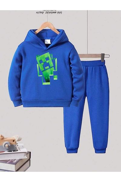 BENROMA Πράσινο Unisex Oversize παιδικό σετ αθλητικής φόρμας - Character Printed