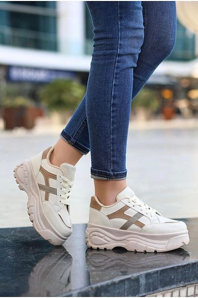 Preux Pantofi sport de damă, cu model, elegant, casual, cu talpă înaltă, 6 cm, pantofi ușor, confortabil