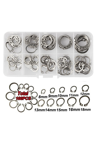Choice 100 قطعة 304 الفولاذ المقاوم للصدأ 8-18 مم عمود C نوع حلقة تثبيت المحم...