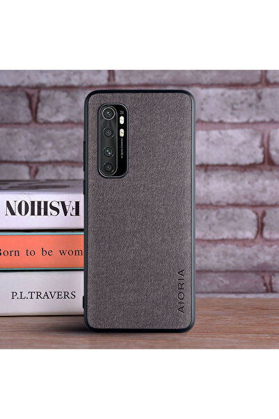 Choice جراب قماشي رمادي داكن لهاتف Mi Note 10 Lite، مصنوع من مادة TPU ناعمة م...