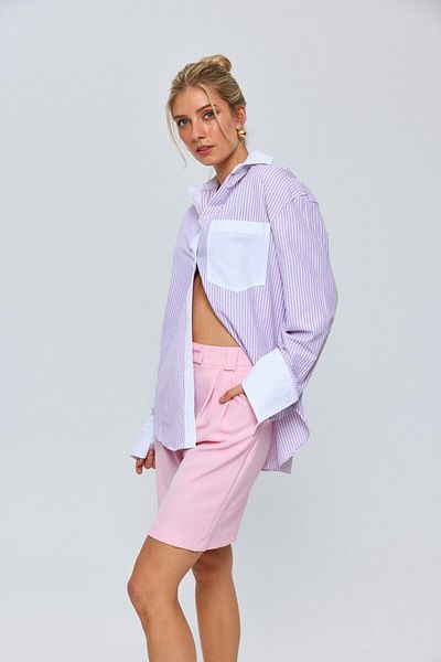 Tuba Butik Pleated Bermuda Pink Women's Shorts