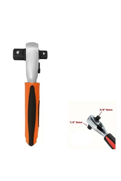 Depolife Ratchet Sleeve Socket Wrench 1/2 and 3/8 Functional Socket Wrench 2 in One Ratchet Sleeve