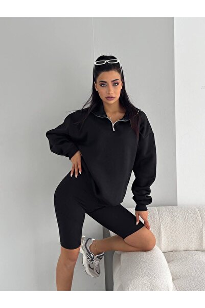 LC Waikiki dik yaka fermuarlı 3 iplik sweatshirt