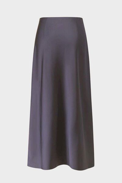 Tuba Butik Fusta gri satinata cu talie elastica