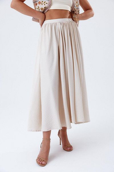 Tuba Butik Fusta Midi Color Stone - Detaliată cu pliuri