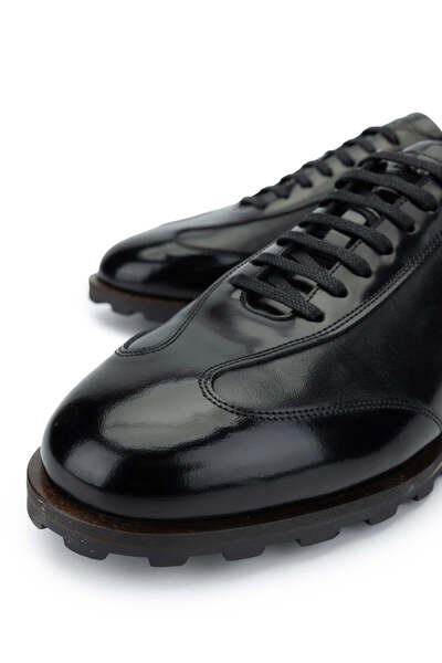 Tamer Tanca Erkek Hakiki Deri Siyah Casual Ayakkabı