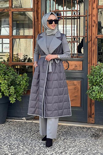 MISS DALIDA Miss Dalida Gray Vest - T25K-1011 Model