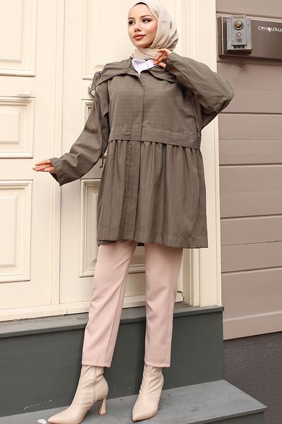 benguen 61653 Trench Model Khaki - Design cu guler