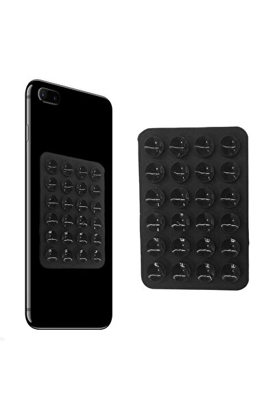 Choice غلاف هاتف لاصق أسود من السيليكون مع قاعدة تثبيت لاصقة لهاتف iPhone وAndroid