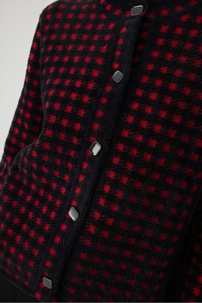 Exquise Cardigan tricot cu decolteu cu modele geometrice