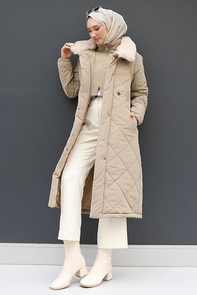 GİZ AGİYİM Şişme Anorak Mont Bej