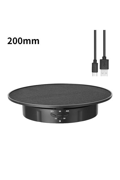 Choice black velvet 3 Speeds Electric Rotating Display Stand Mirror 360 Degree Turntable Jewelry Holder Bat