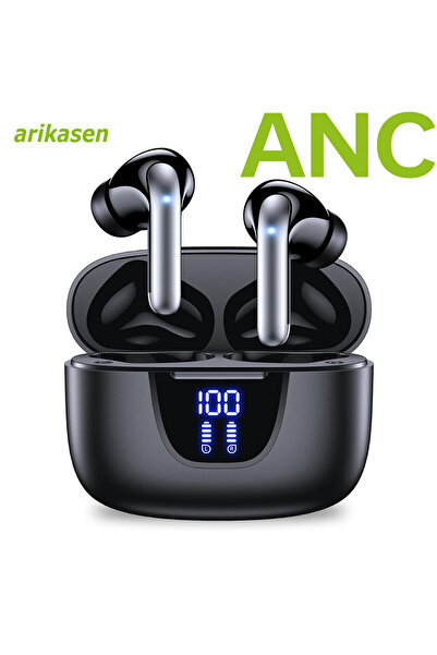 Choice سماعات أذن لاسلكية بتقنية بلوتوث 5.3، لون أسود، مزودة بخاصية إلغاء الض...