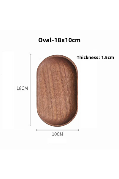 Choice Oval-18x10cm 1Pcs Tableware Solid Wood Round Oval Dessert Plate Dried Fruit Plate Japanese-style Woo