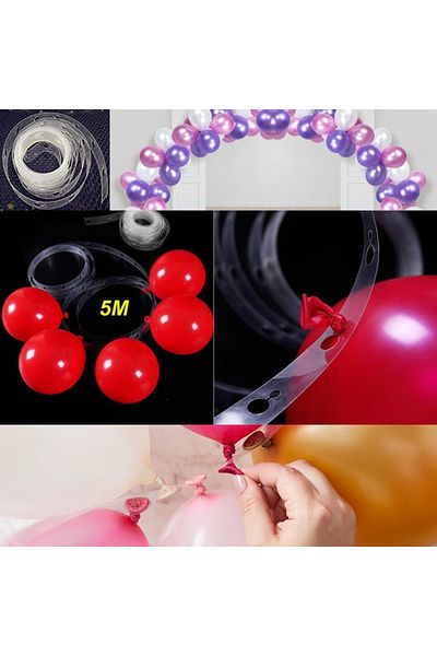 CUGY Mini Colorful Balloon Chain Birthday Party Decoration Set with Rabbit Figure