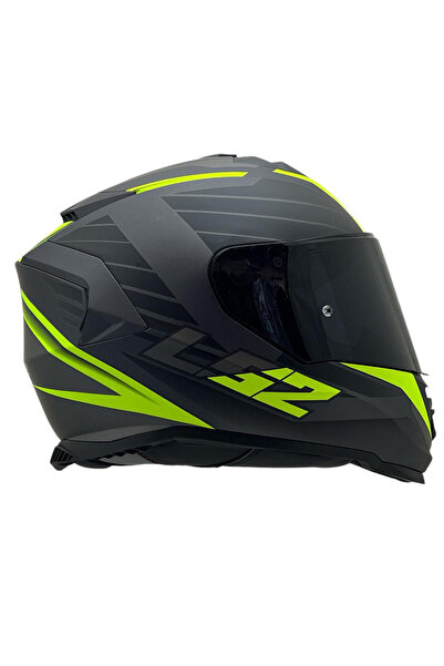 LS2 STORM 2 NERVE MAT SİYAH-NEON SARI KASK SİYAH CAM