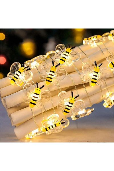 Choice 2meter 20leds Bee Flower Lights Battery Operated Bee String Lights For Bedroom Plants Patios Party W