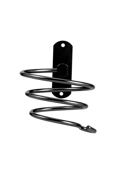 Choice حامل مجفف شعر أسود يُثبت على الحائط، حامل مجفف شعر، رف معلق للحمام، رف...